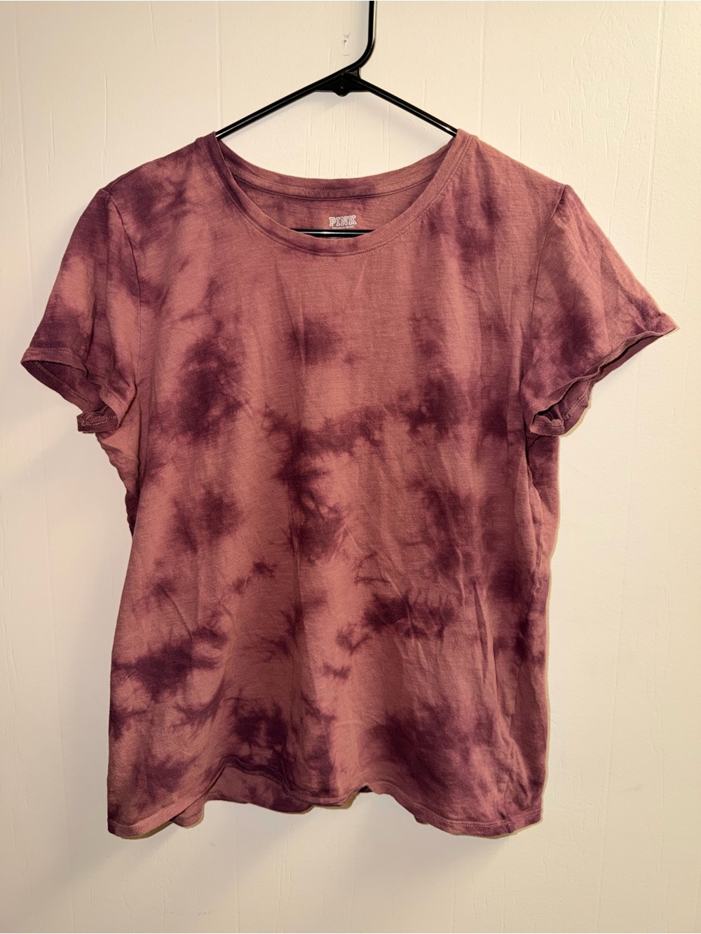 PINK Victoria's Secret Mauve and Plum Tie-Dye Short Sleeve Tee